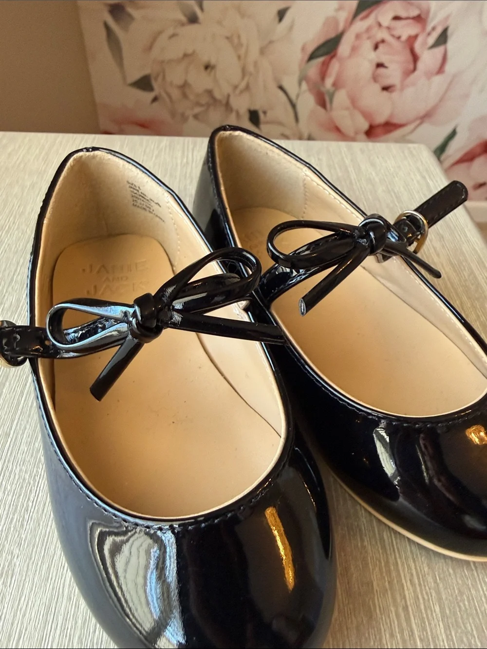 Janie and Jack Patent Bow Ballet Flat with straps